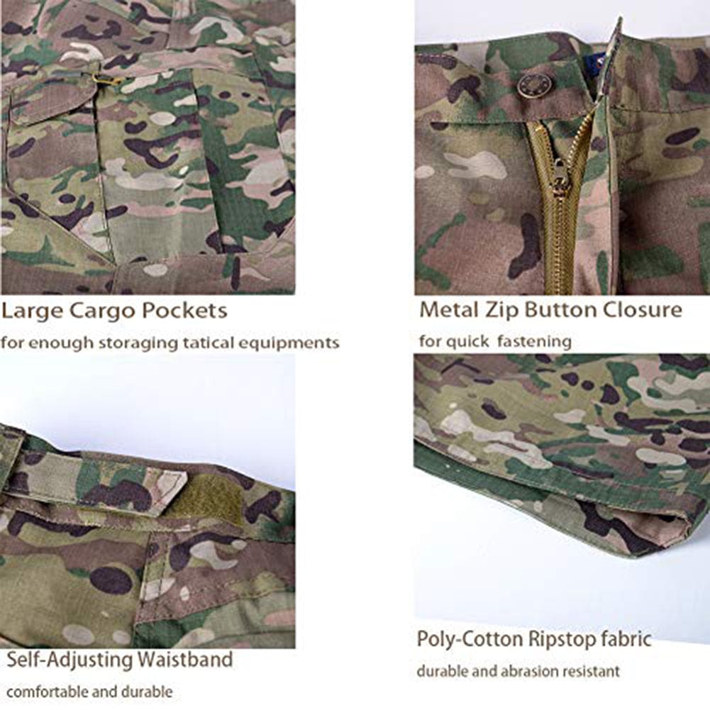 YUSHOW Men's Tactical Shorts Hiking Military Camo Outdoor Cargo Shorts